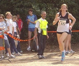 Emma at the National 6 stage relay - Sutton Park 2004
