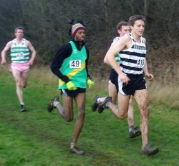Duncan leading the Met League race at Horsenden Hill - 2005
