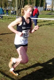 Caroline at the National Cross Country Championships - Birmingham 2005