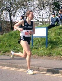 Astrid at the SEAA 6 stage relay - Milton Keynes - April 2005
