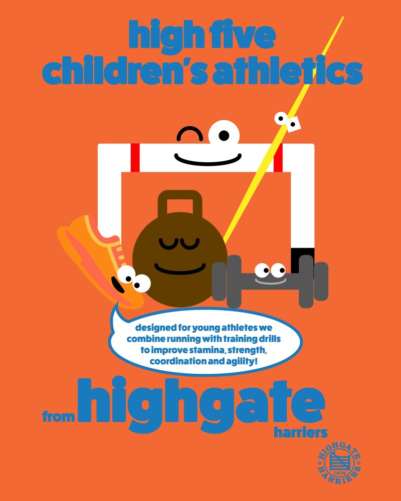 Promotional poster for the High Five fitness class from Highgate Harriers