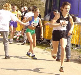 Esther at the National 6 stage relay - Sutton Park 2004