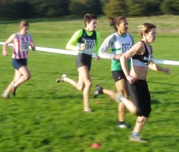 Anna and Esther at the London Champs - Parliament Hill - 19th November 2005